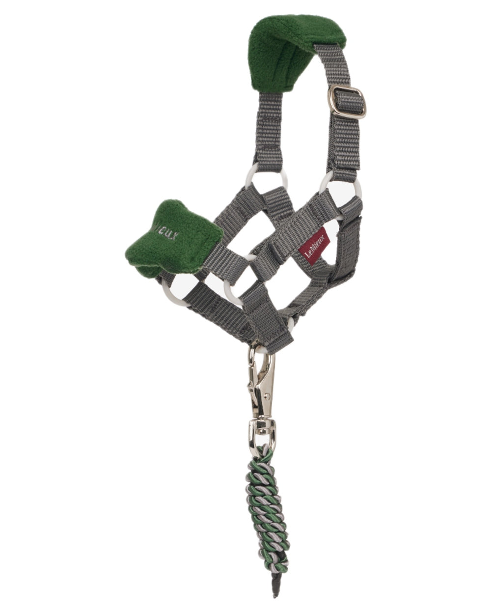 Hunter Green coloured LeMieux Toy Pony Vogue Headcollar on white background