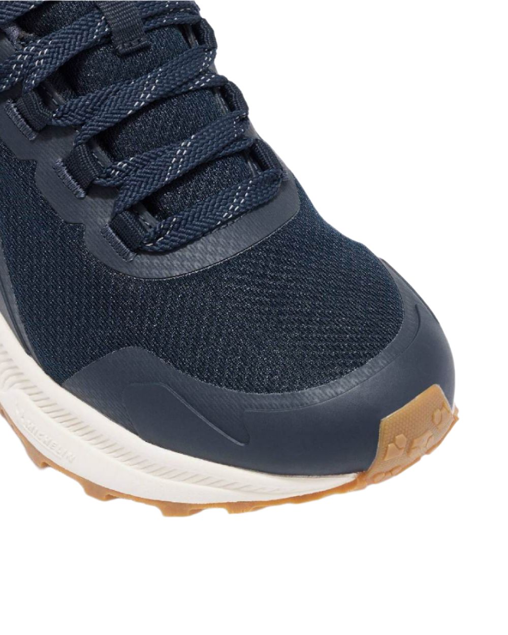 Navy coloured LeMieux Trax Waterproof Trainers on white background