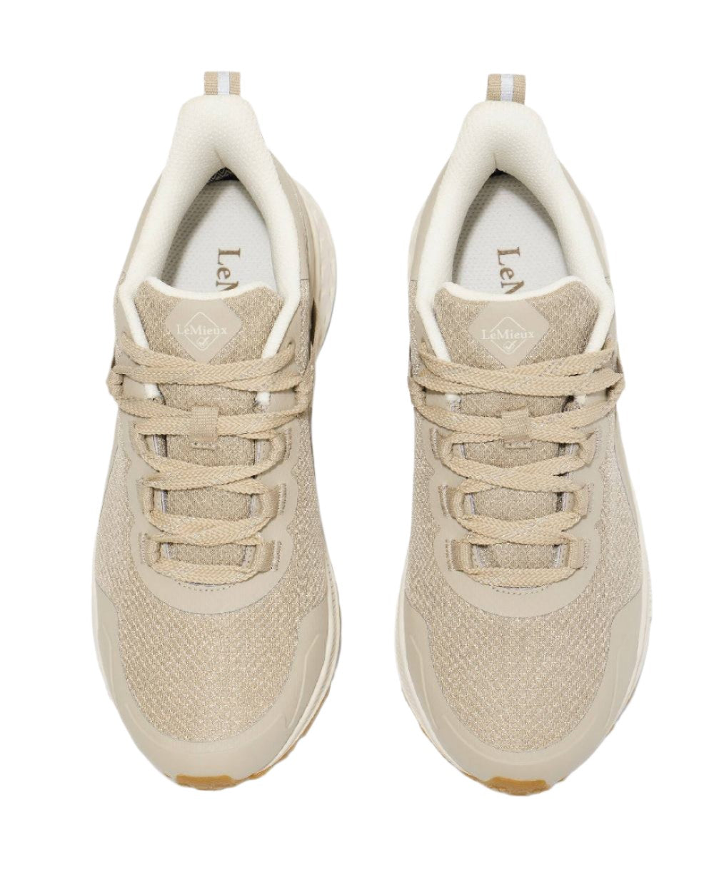 Stone coloured LeMieux Trax Waterproof Trainers on white background