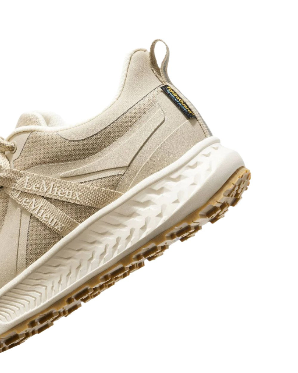Stone coloured LeMieux Trax Waterproof Trainers on white background