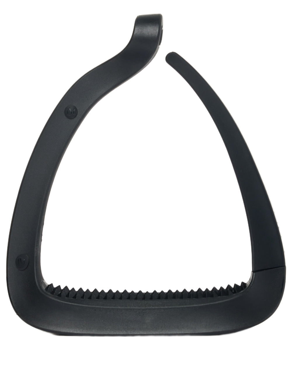 Black coloured LeMieux VectorFlex Stirrup Arm on white background