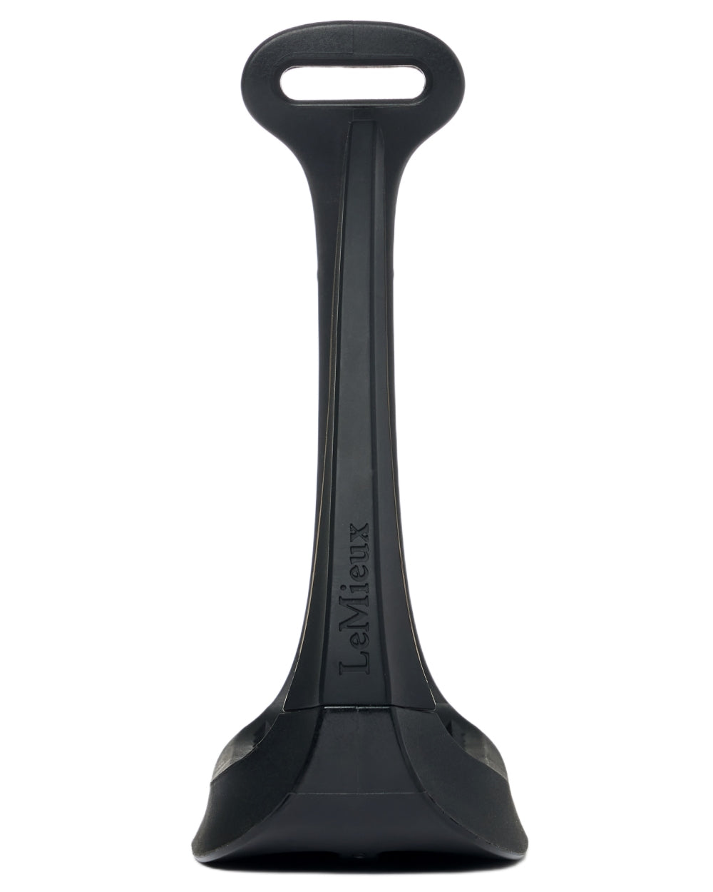Black coloured LeMieux VectorFlex Stirrup Arm on white background