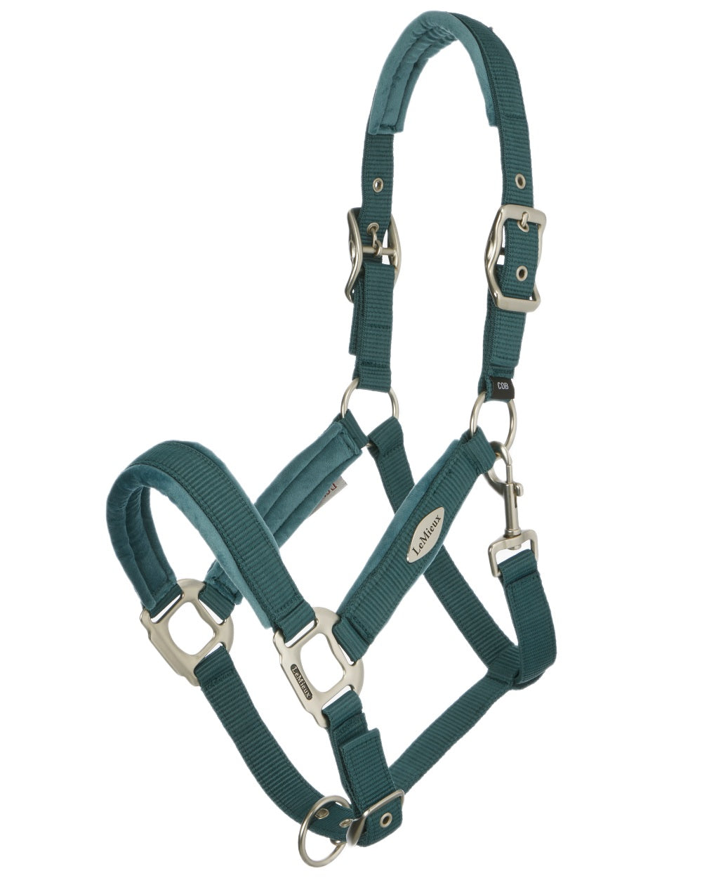 Jungle coloured LeMieux Versailles Headcollar on white background