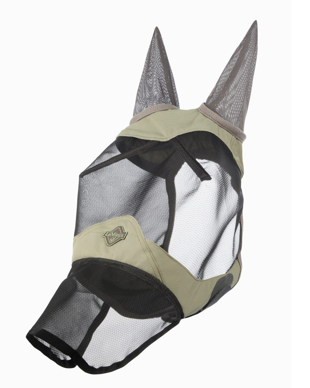 Fern coloured LeMieux Visor Tek Full Fly Mask on white background