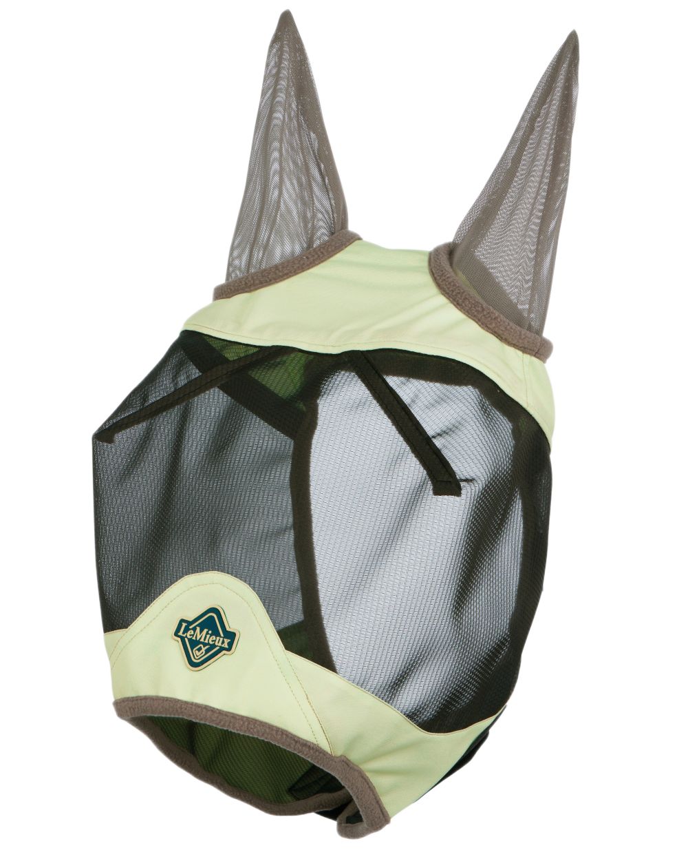 Macaron coloured LeMieux Visor-Tek Half Fly Mask on white background