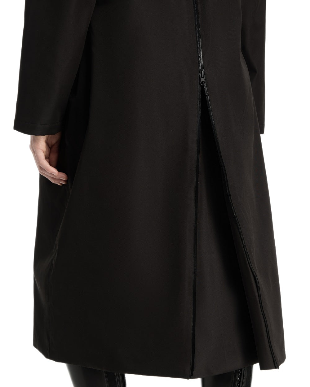 Black coloured LeMieux Womens All Elements Robe Coat on white background