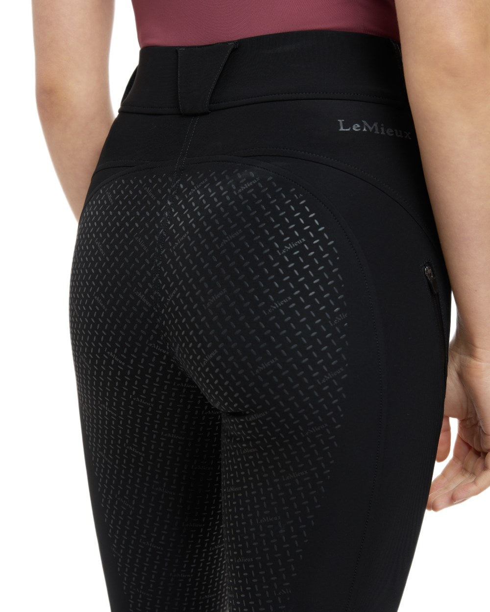 Black coloured LeMieux Womens Amy Breggings on white background