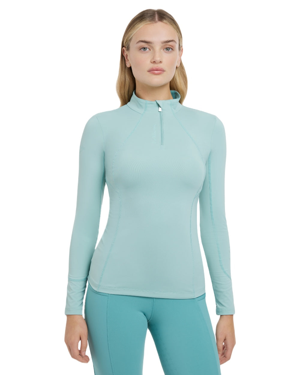 Aqua coloured LeMieux Womens Base Layer on white background