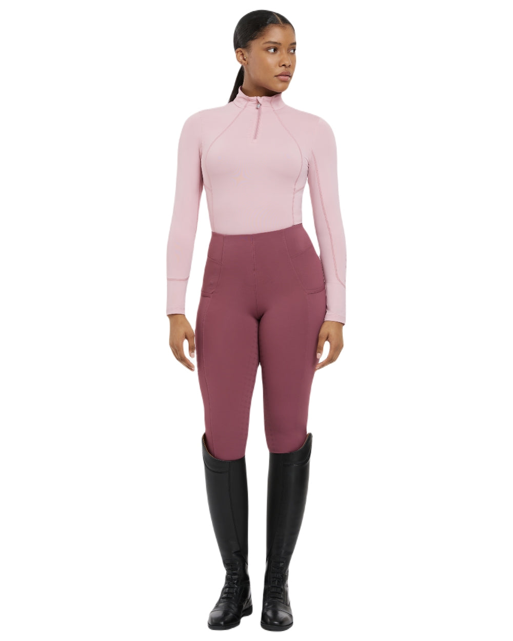 Blossom coloured LeMieux Womens Base Layer on white background