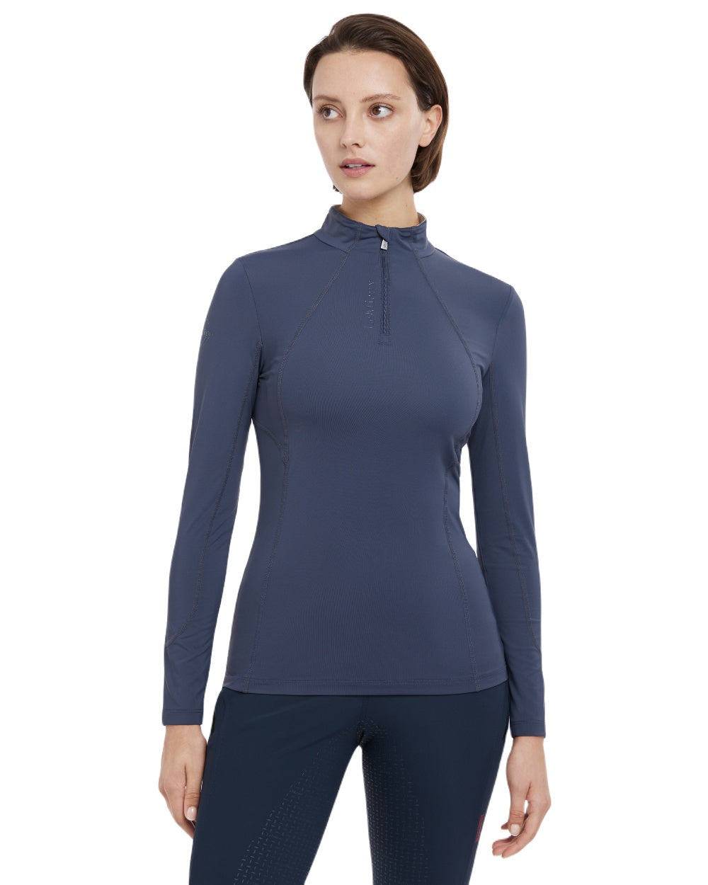 Dusk Blue coloured LeMieux Womens Base Layer on white background