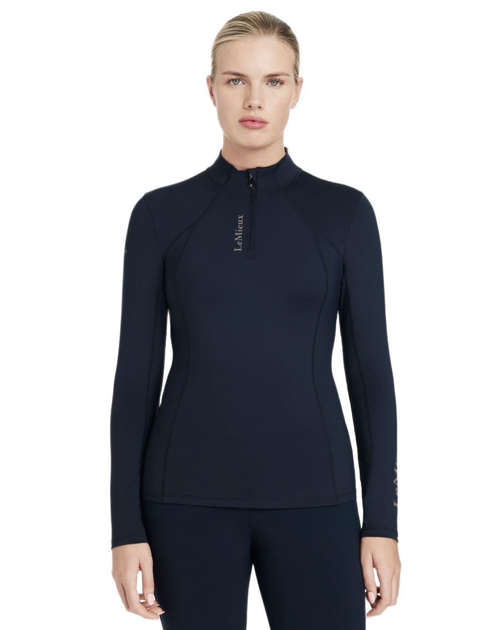 Navy coloured LeMieux Womens Classique Base Layer on white background
