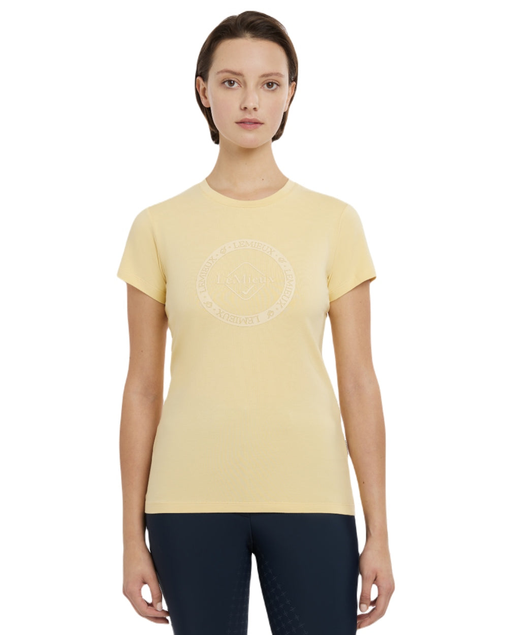 Mimosa coloured LeMieux Womens Classique T-Shirt on white background