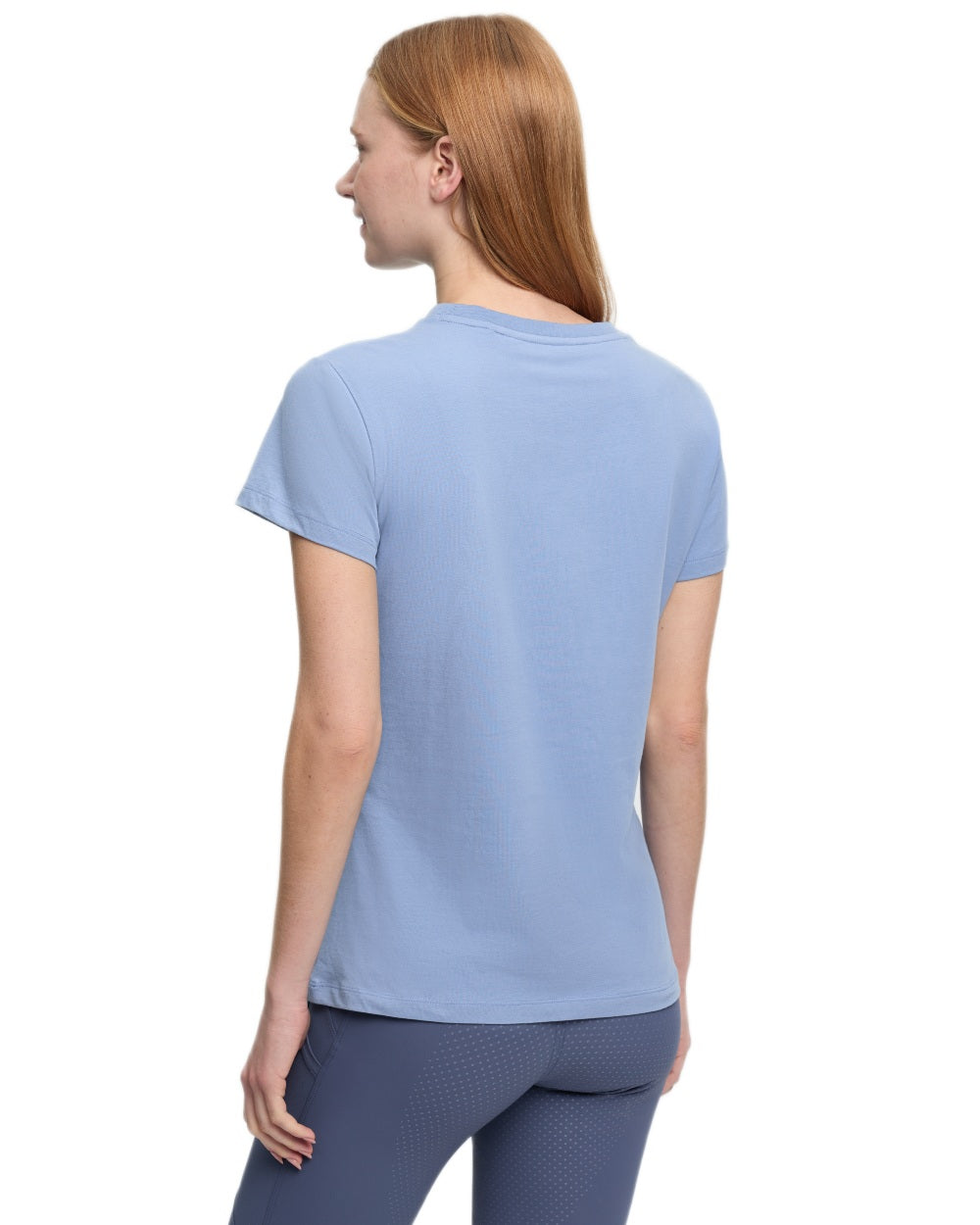 Powder Blue coloured LeMieux Womens Classique T-Shirt on white background