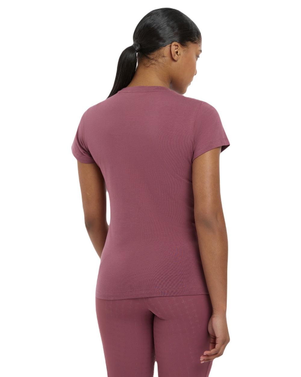 Rosewood coloured LeMieux Womens Classique T-Shirt on white background