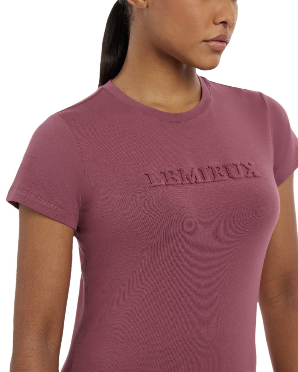 Rosewood coloured LeMieux Womens Classique T-Shirt on white background