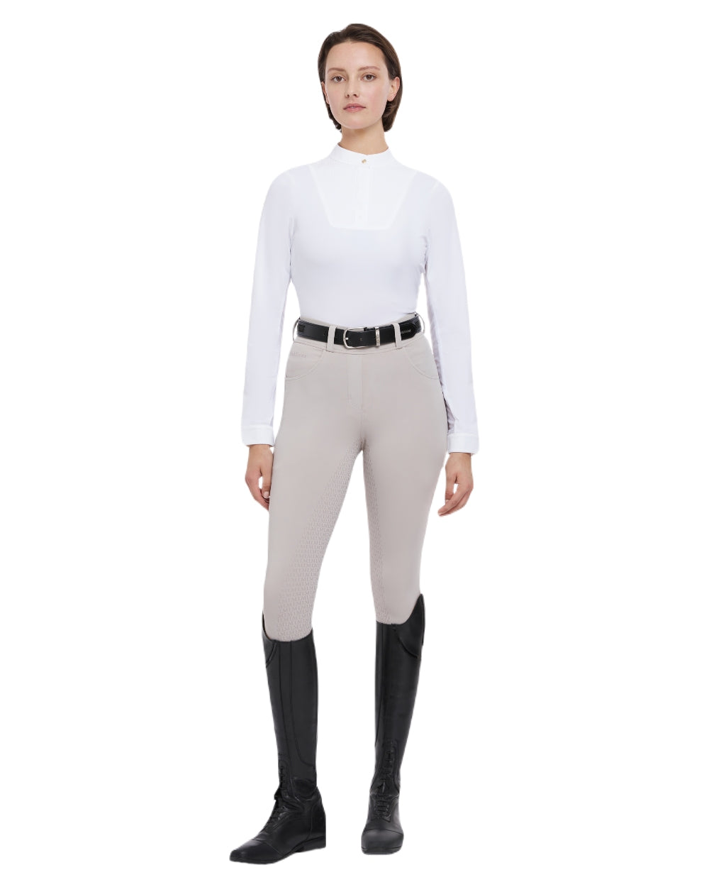 Stone coloured LeMieux Womens Demi Breggings on white background