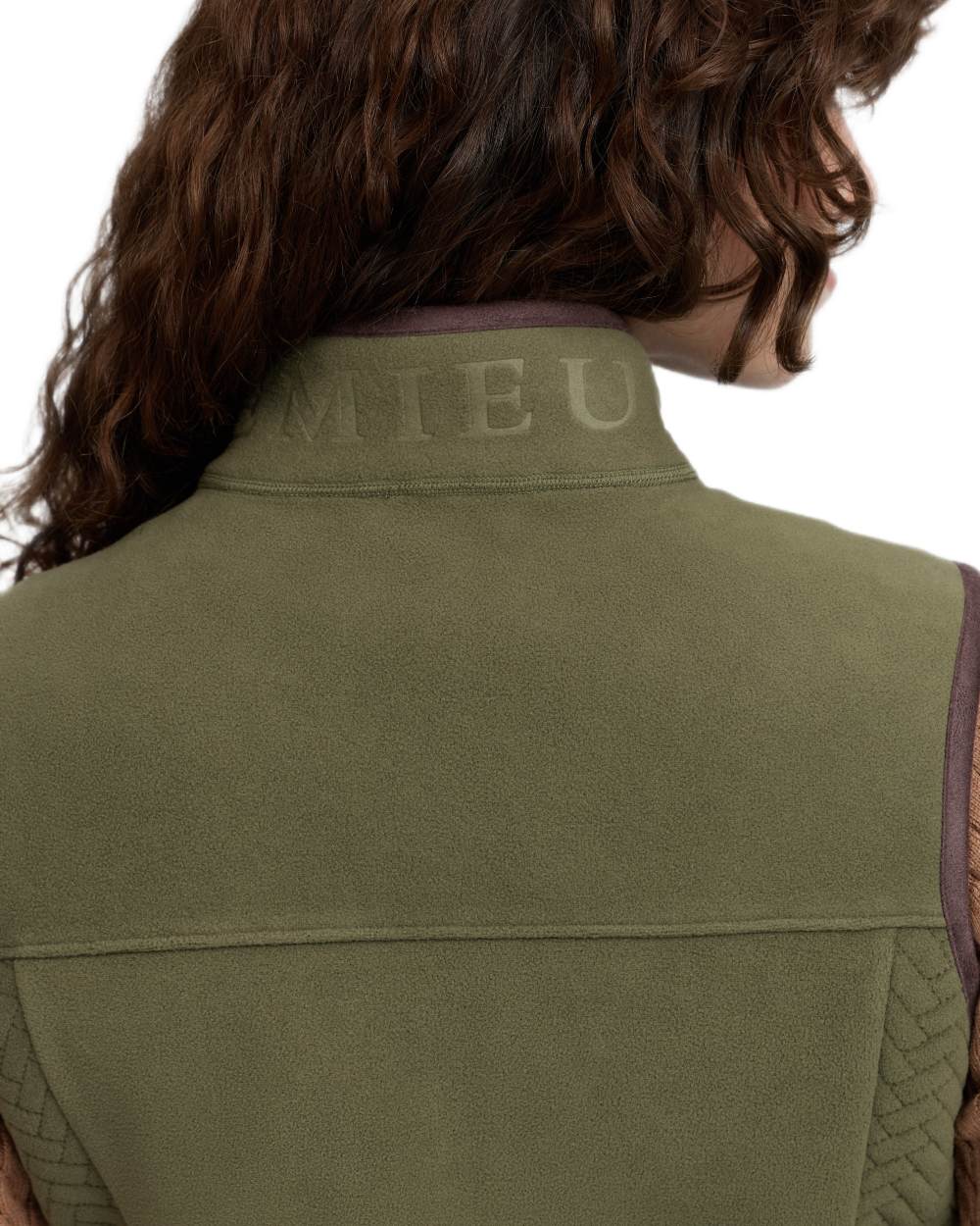 Willow Green coloured LeMieux Womens Frankie Fleece Gilet on white background