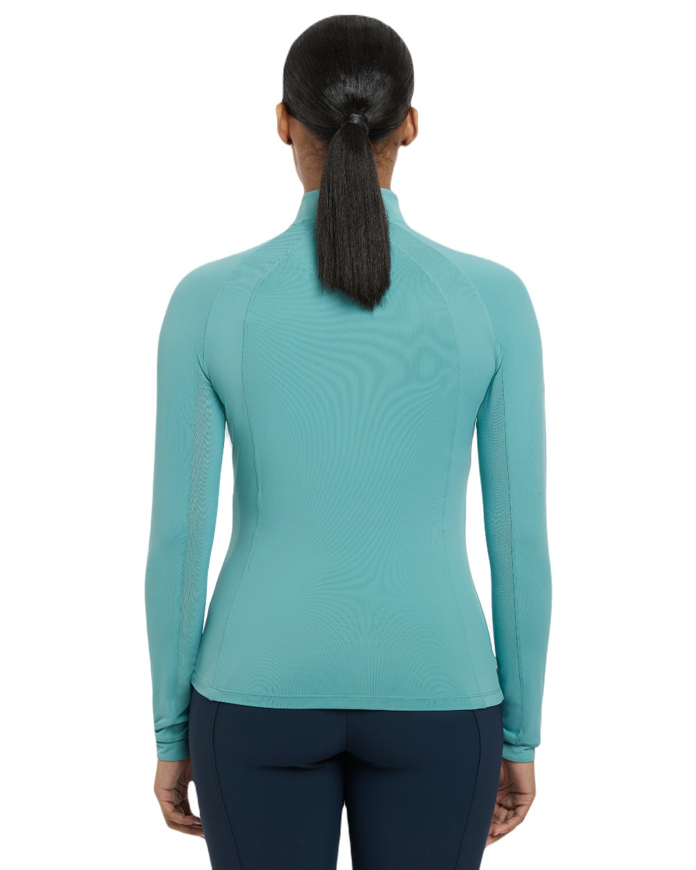 Lagoon coloured LeMieux Womens Halle Lightweight Base Layer on white background