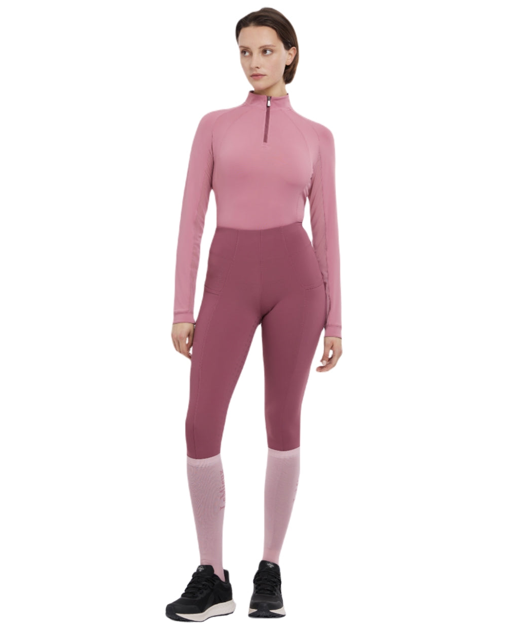 Peony coloured LeMieux Womens Halle Lightweight Base Layer on white background