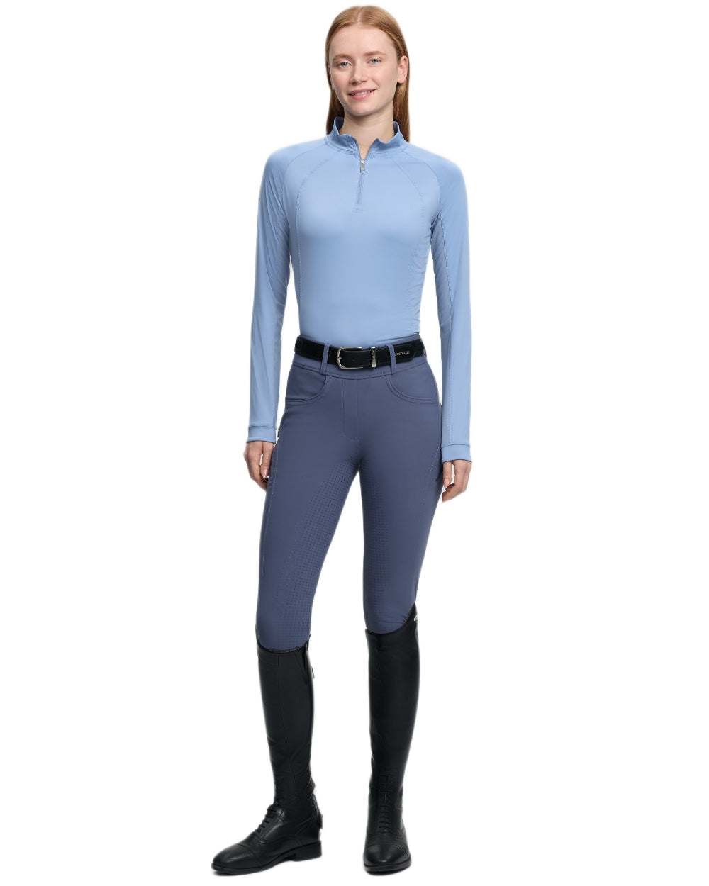 Powder Blue coloured LeMieux Womens Halle Lightweight Base Layer on white background