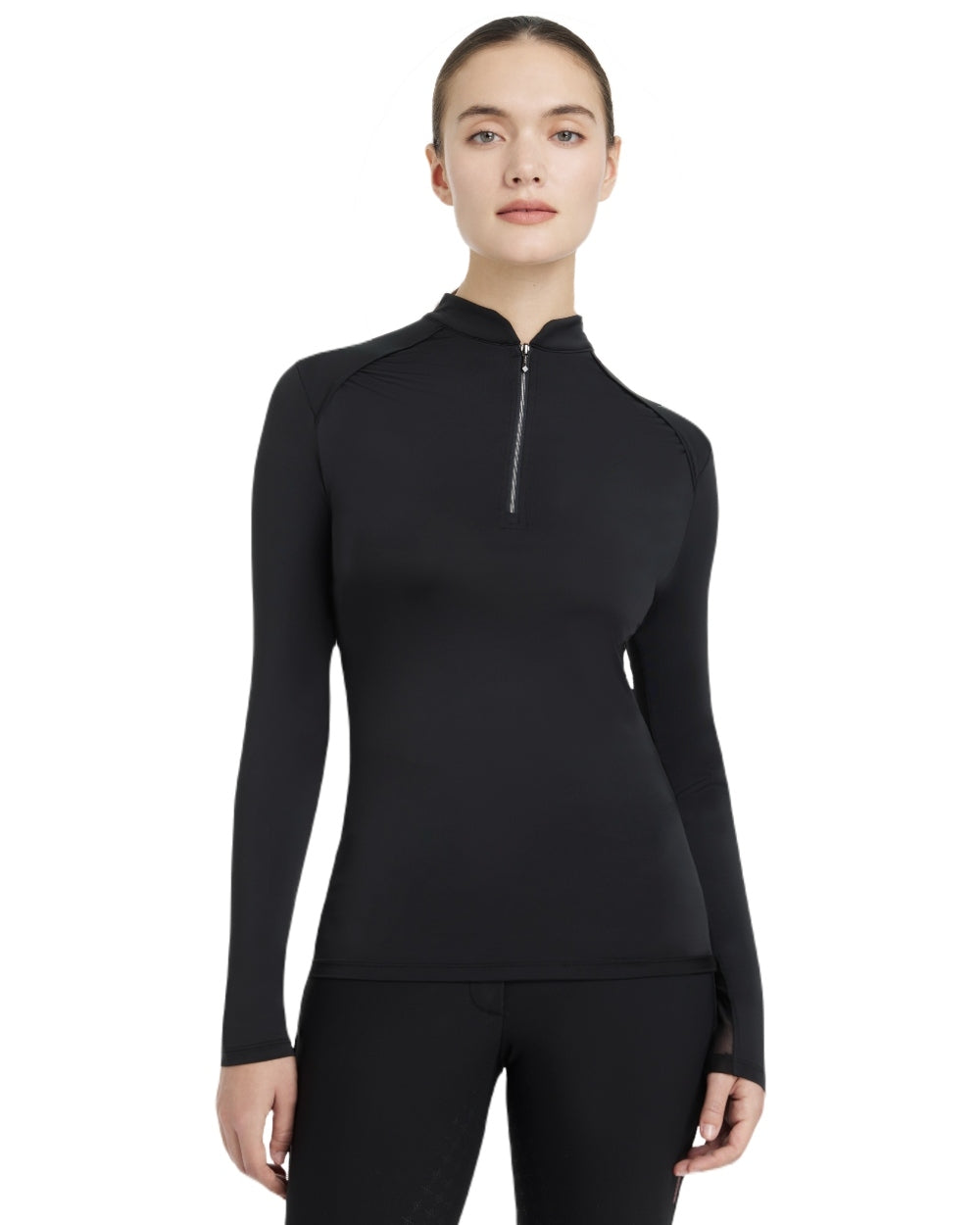 Black coloured LeMieux Womens Heyden Lightweight Base Layer on white background