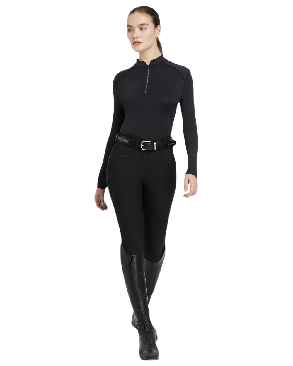 Black coloured LeMieux Womens Heyden Lightweight Base Layer on white background