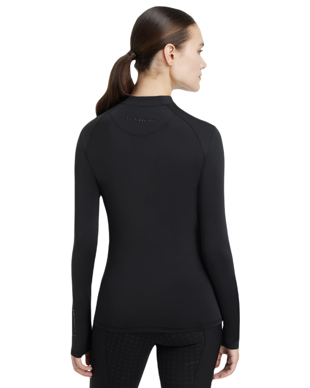 Black coloured LeMieux Womens Heyden Lightweight Base Layer on white background