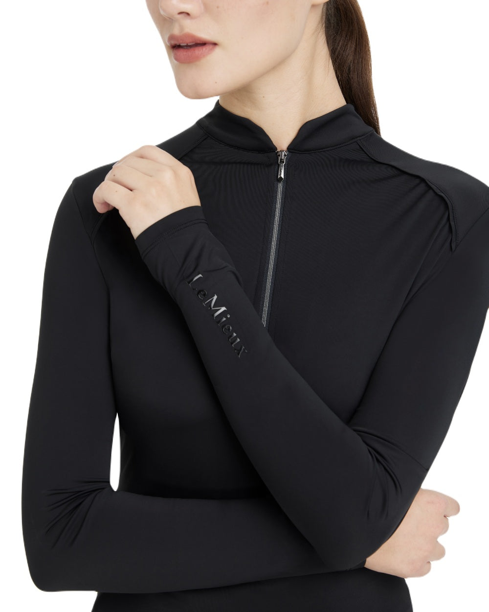 Black coloured LeMieux Womens Heyden Lightweight Base Layer on white background