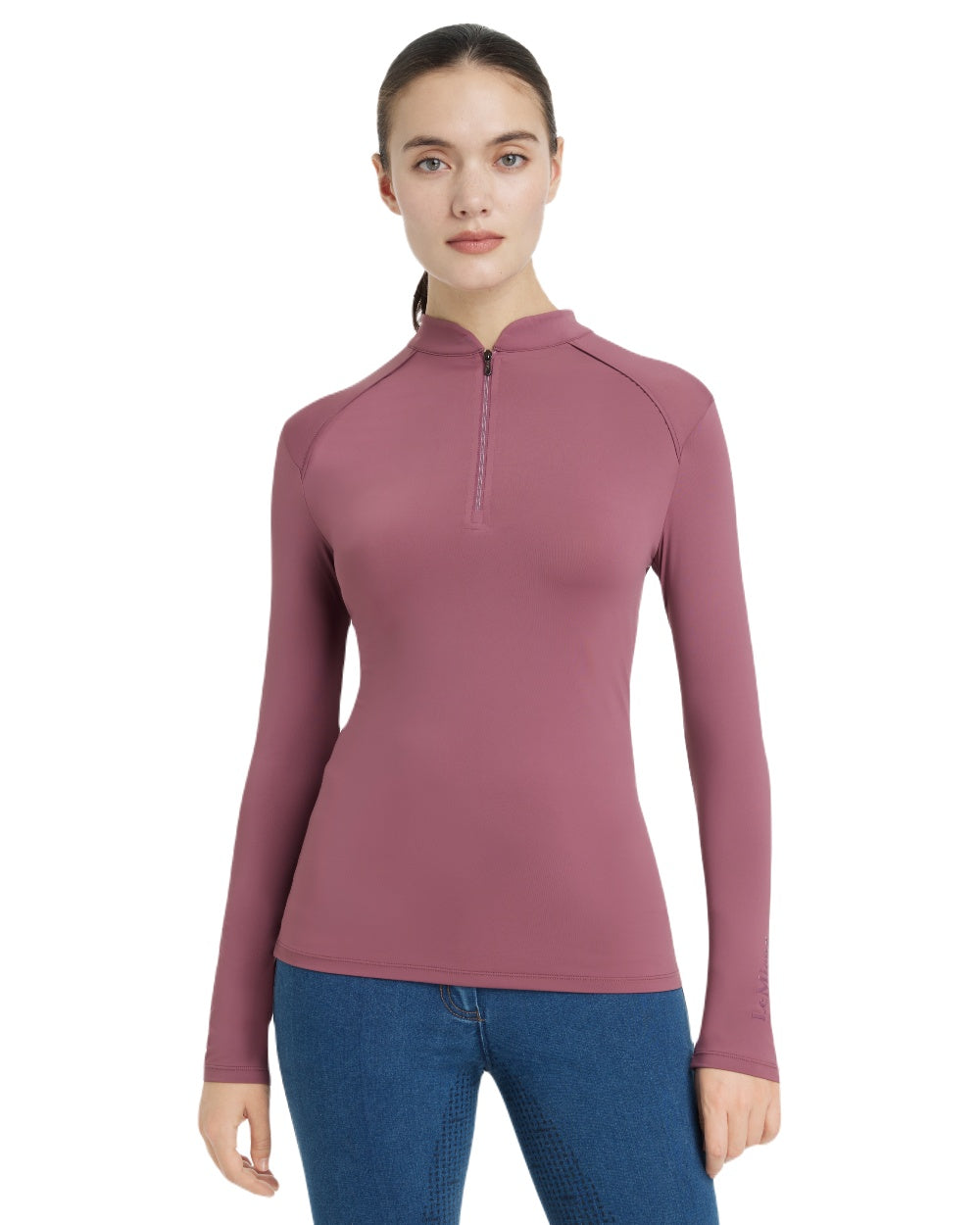 Rosewood coloured LeMieux Womens Heyden Lightweight Base Layer on white background