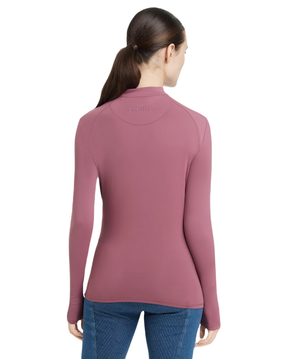 Rosewood coloured LeMieux Womens Heyden Lightweight Base Layer on white background