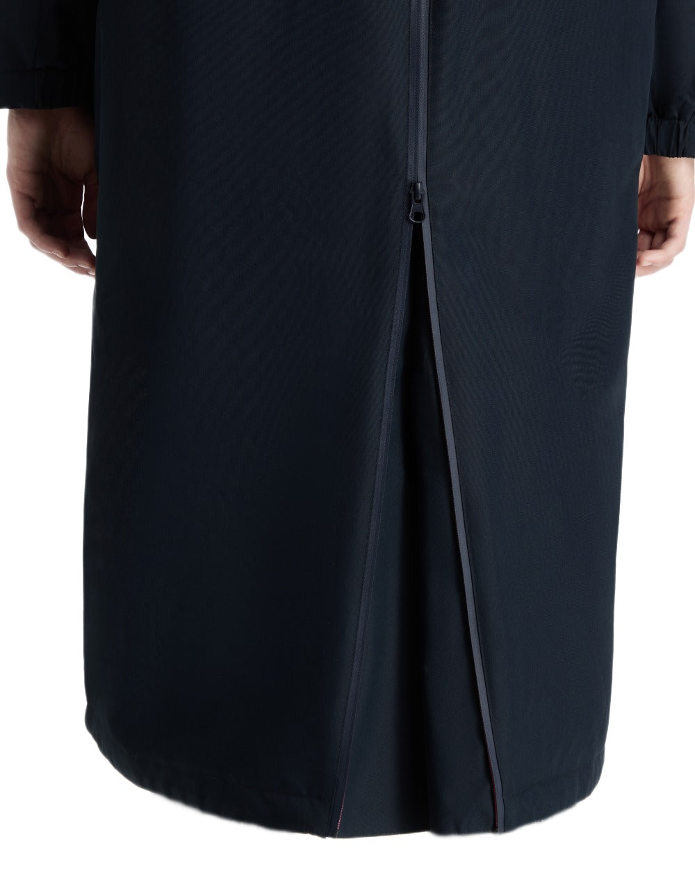 Navy coloured LeMieux Womens HydroShield Robe Long Coat on white background