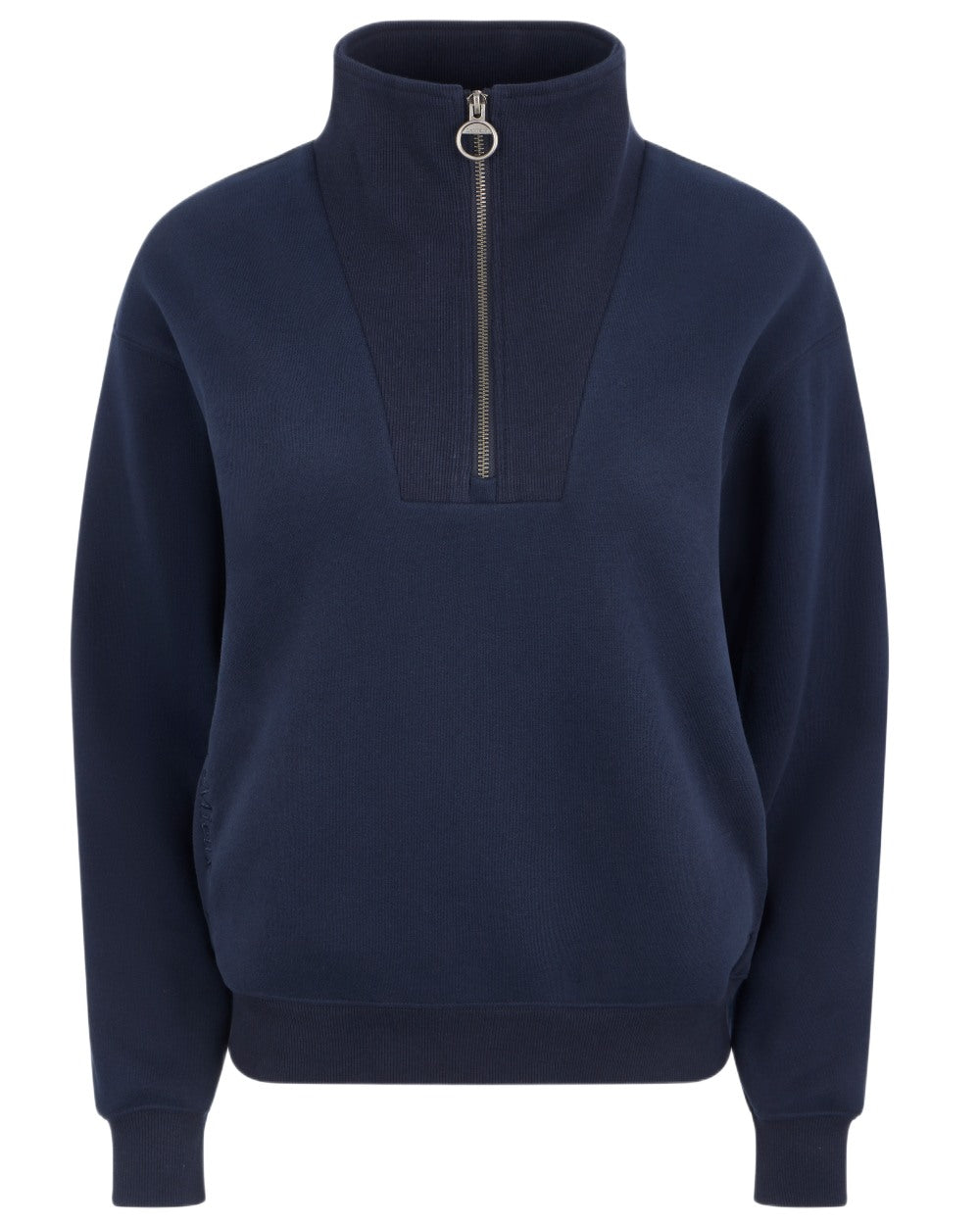 Navy coloured LeMieux Womens Keira Quarter Neck Sweatshirt on white background