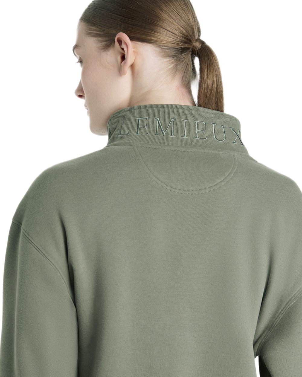 Rosemary coloured LeMieux Womens Keira Quarter Neck Sweatshirt on white background
