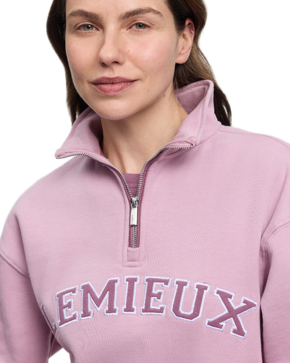 Fondant coloured LeMieux Womens Kelsie Quarter Neck Sweatshirt on white background
