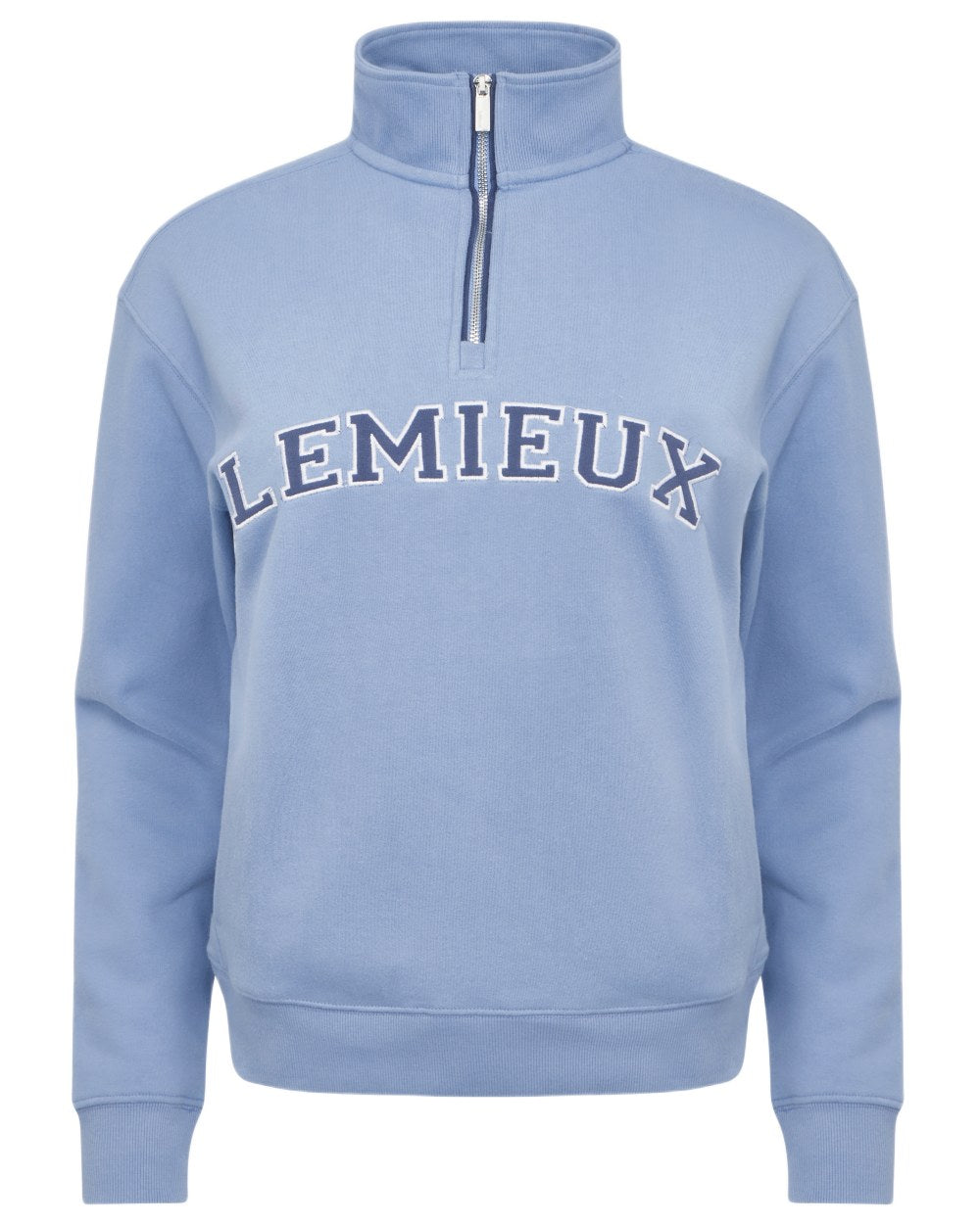 Powder Blue coloured LeMieux Womens Kelsie Quarter Neck Sweatshirt on white background