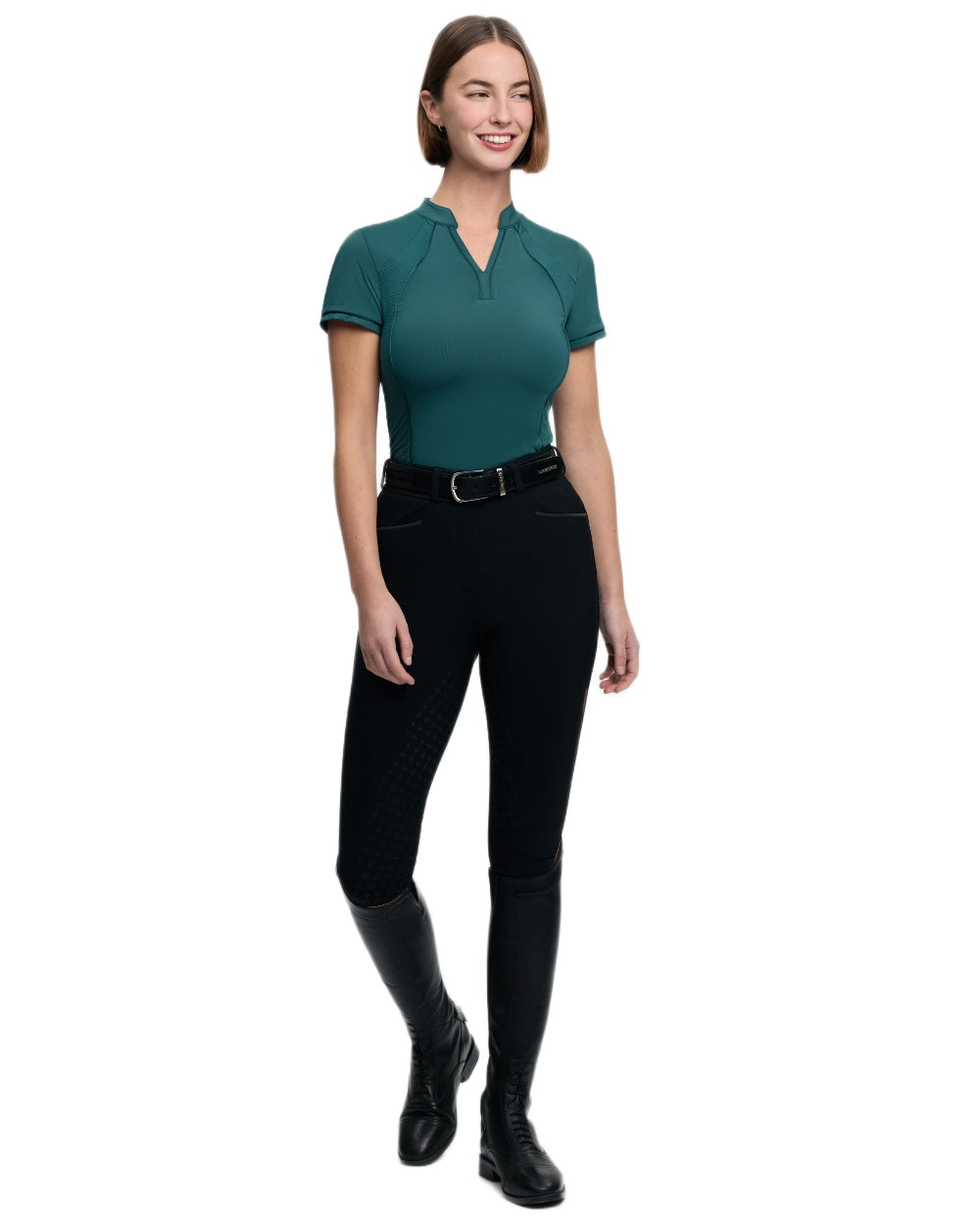 Jungle coloured LeMieux Womens Lisa Mesh Base Layer on white background