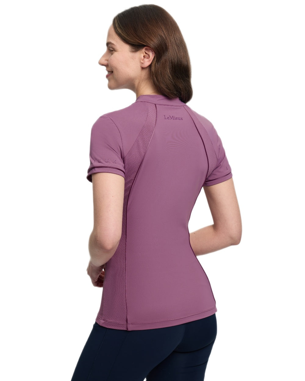 Mallow coloured LeMieux Womens Lisa Mesh Base Layer on white background