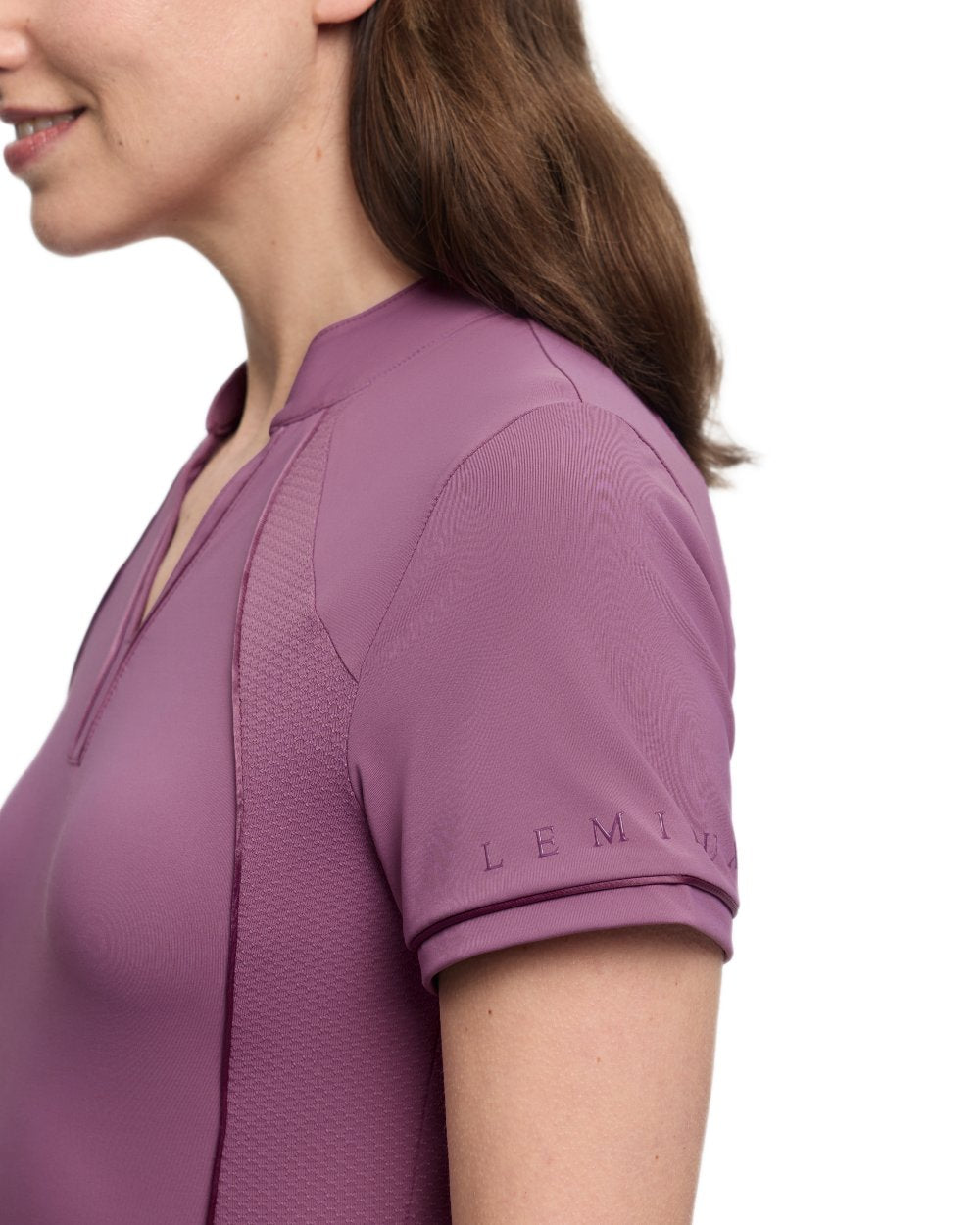 Mallow coloured LeMieux Womens Lisa Mesh Base Layer on white background