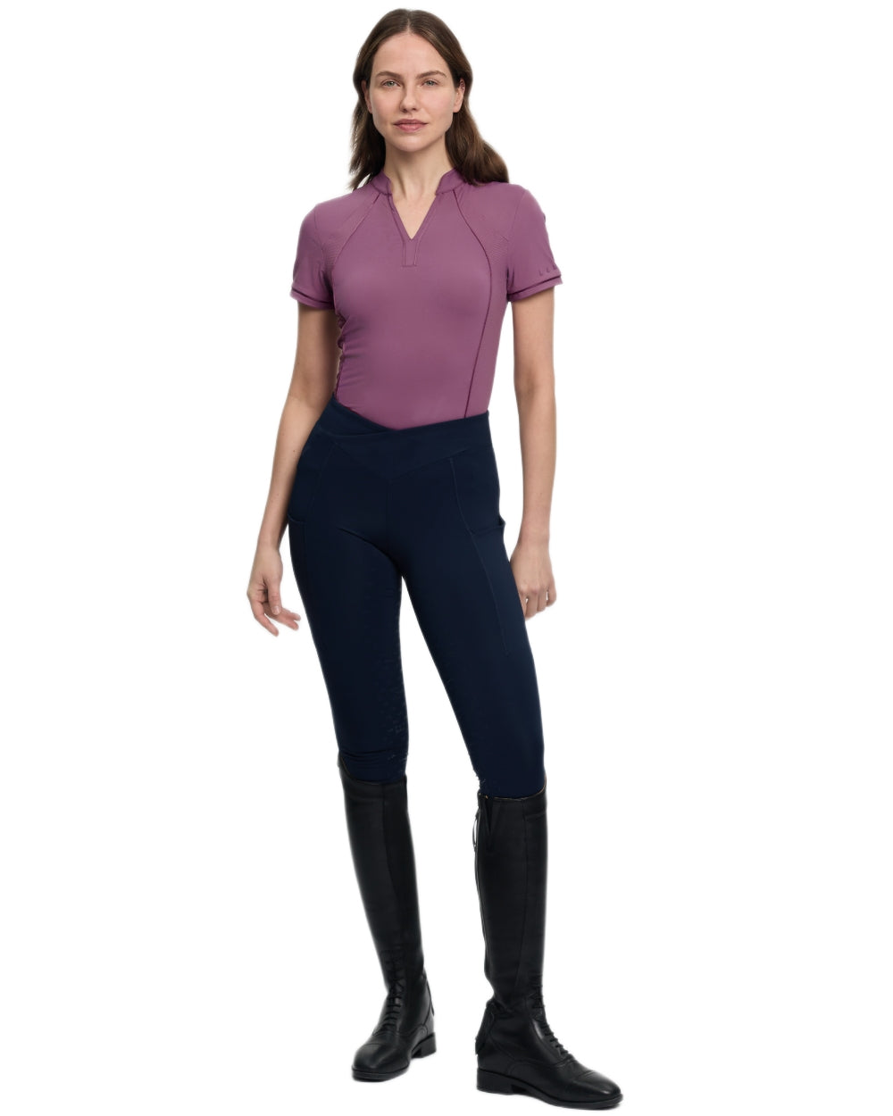Mallow coloured LeMieux Womens Lisa Mesh Base Layer on white background