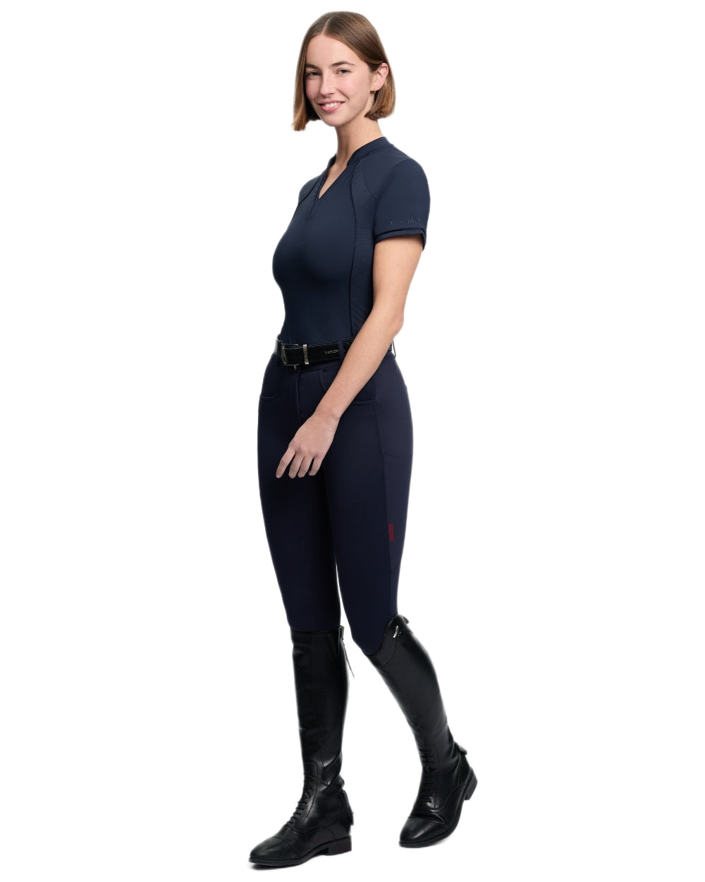 Navy coloured LeMieux Womens Lisa Mesh Base Layer on white background