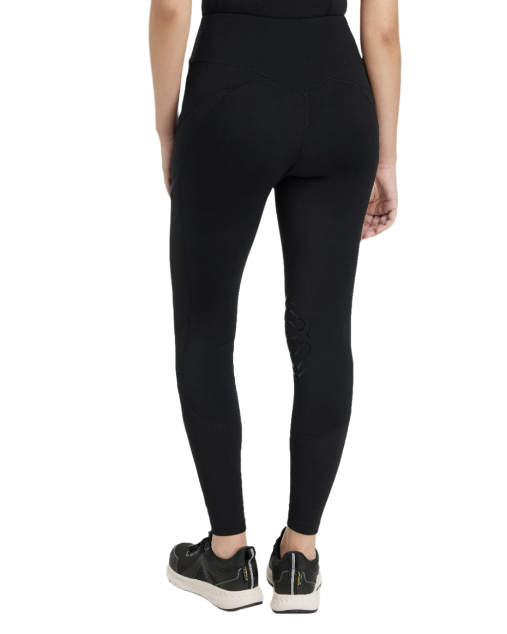 Black coloured LeMieux Womens Lydia Mesh Leggings on white background