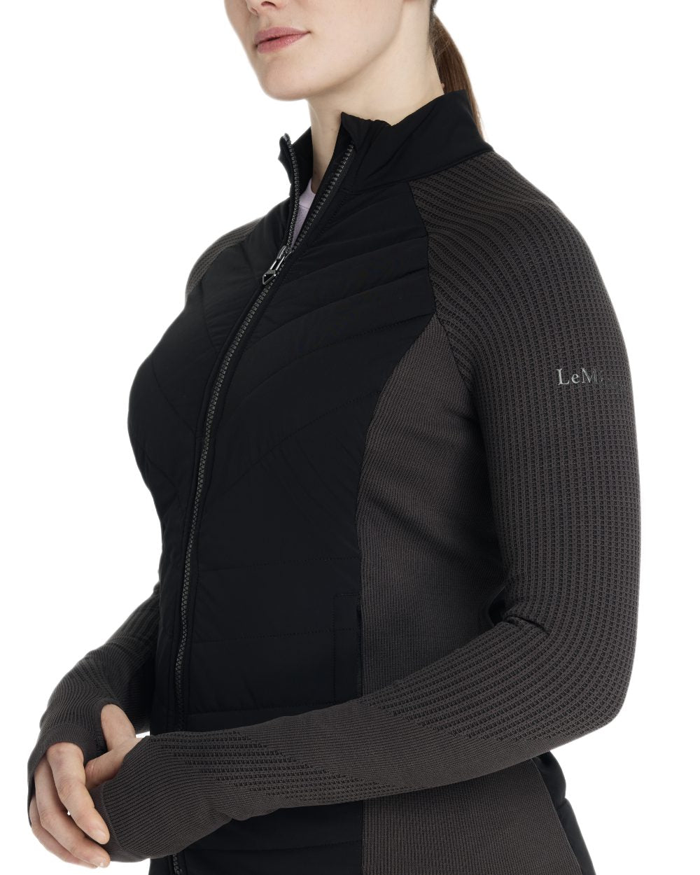 Black coloured LeMieux Womens Maddie Jacket on white background