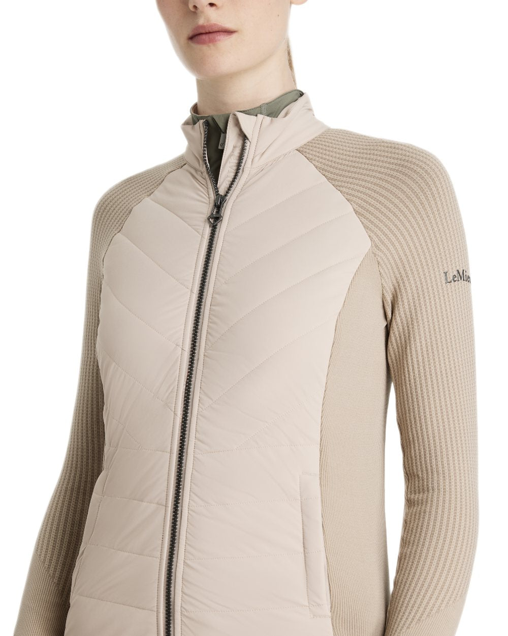 Stone coloured LeMieux Womens Maddie Jacket on white background