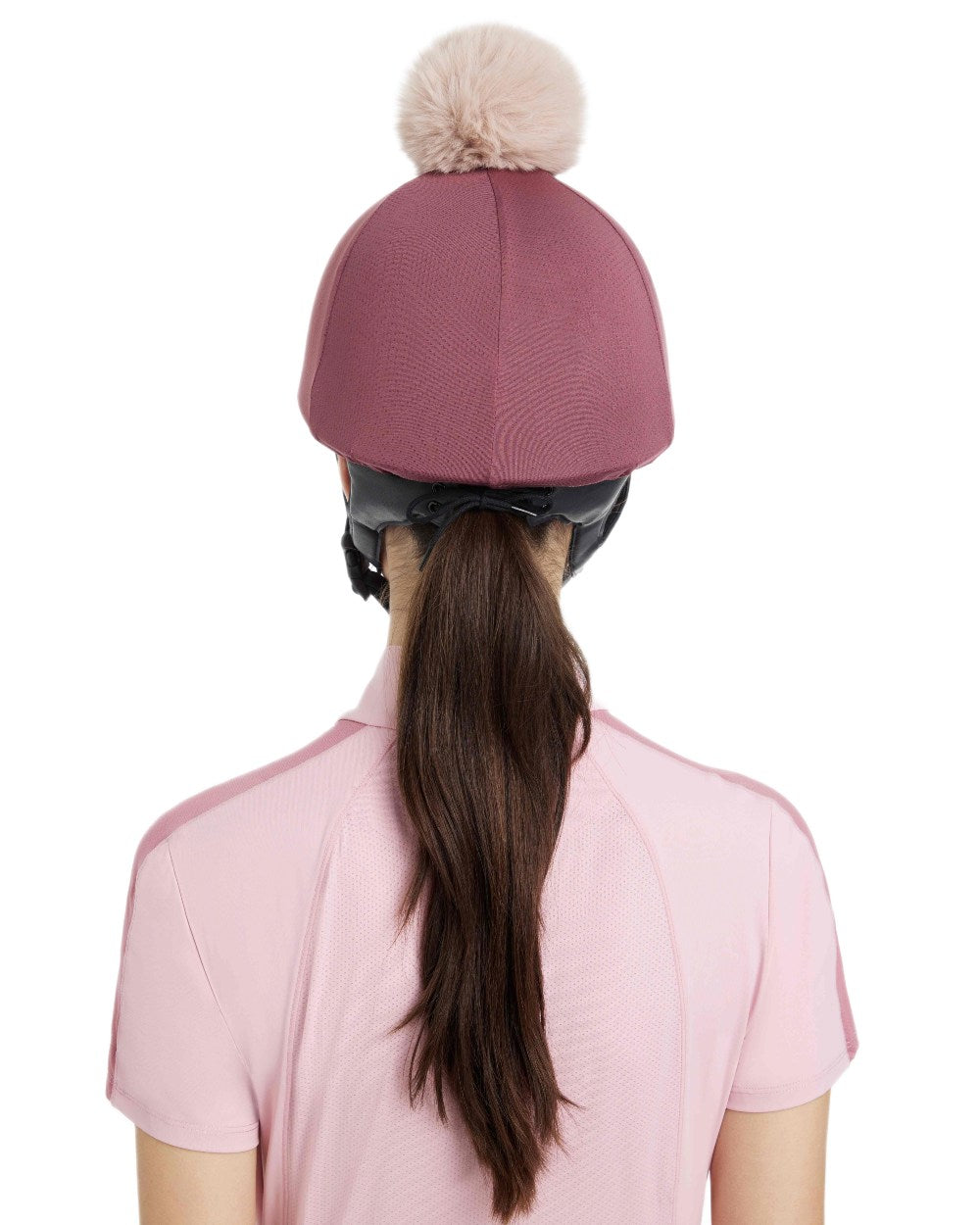 Rosewood coloured LeMieux Womens Maria Mesh Hat Silk on white background