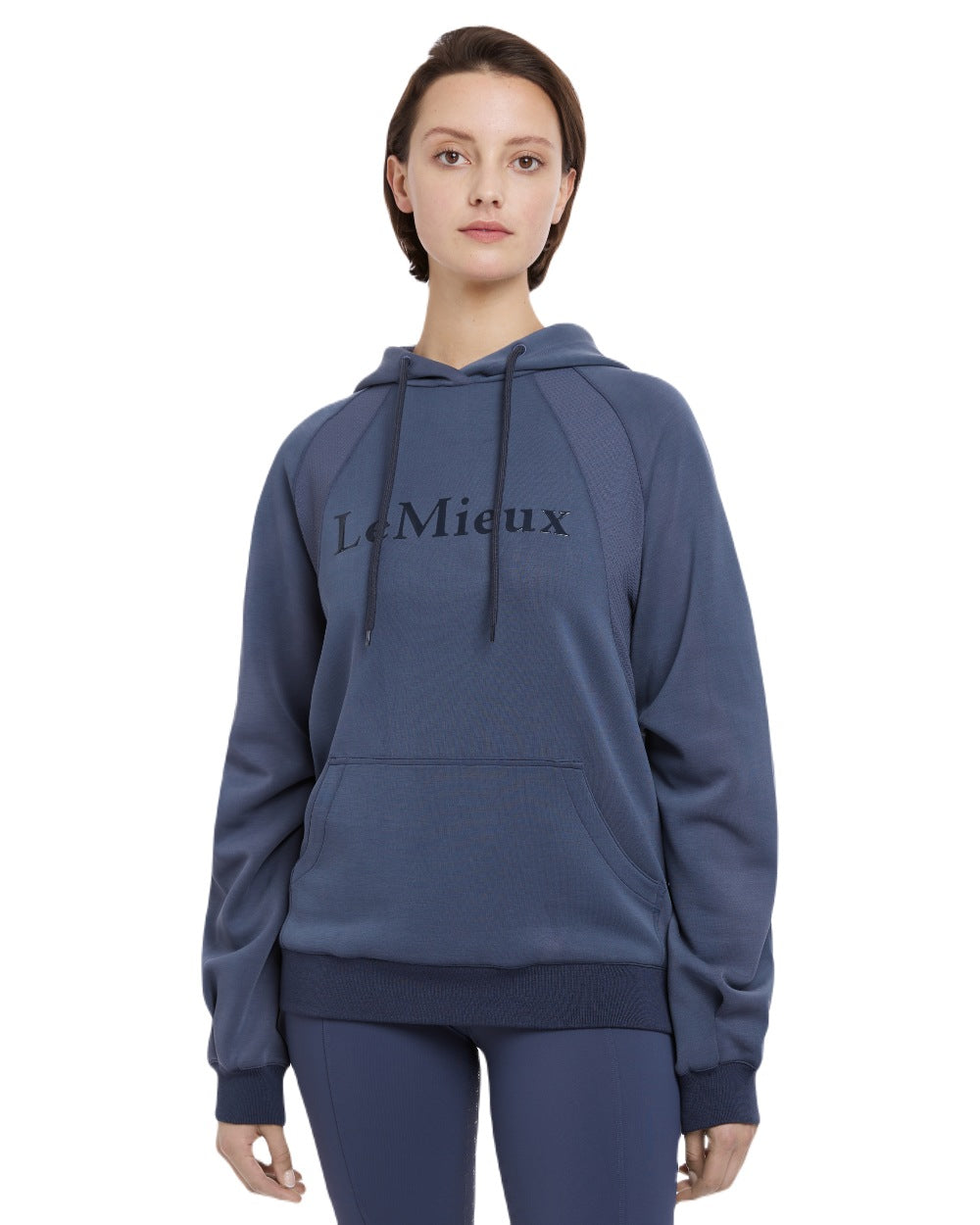 Dusk Blue coloured LeMieux Womens Nadine Hoodie on white background