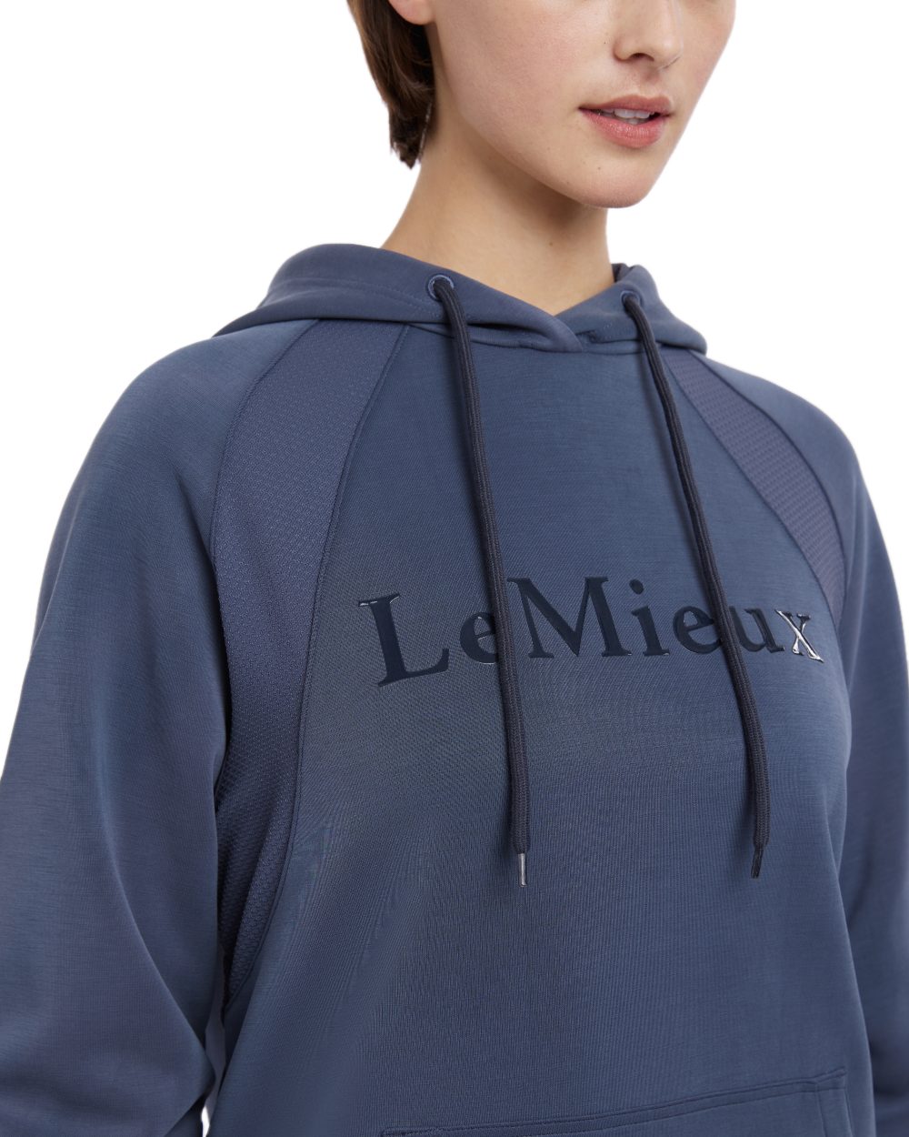 Dusk Blue coloured LeMieux Womens Nadine Hoodie on white background