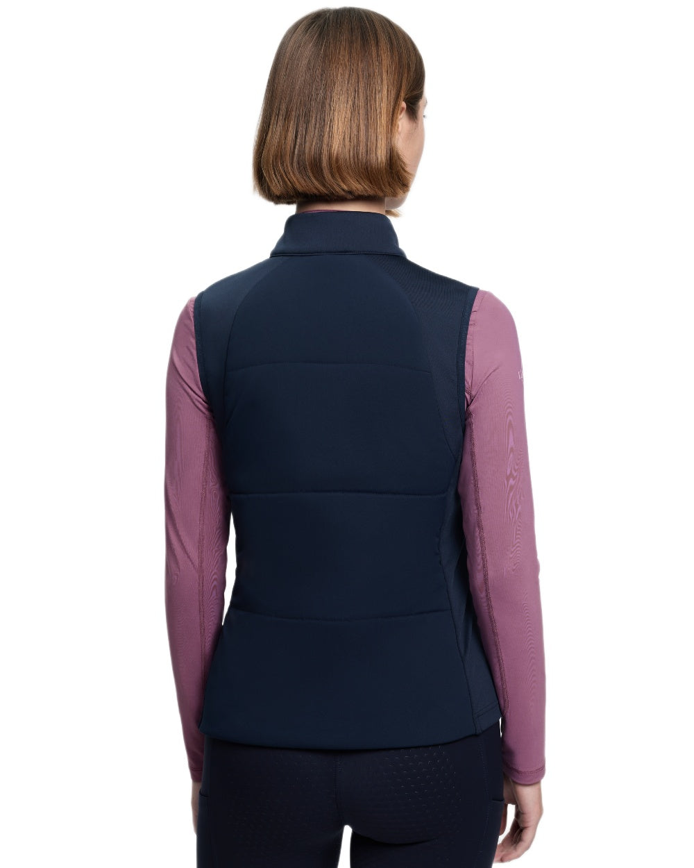Navy coloured LeMieux Womens Pamela Gilet on white background