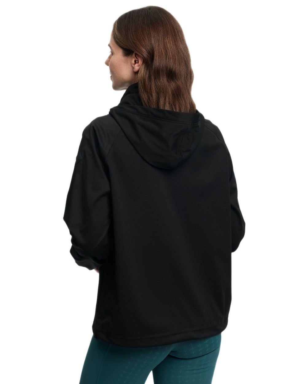 Black coloured LeMieux Womens Perri Half Zip Waterproof Jacket on white background