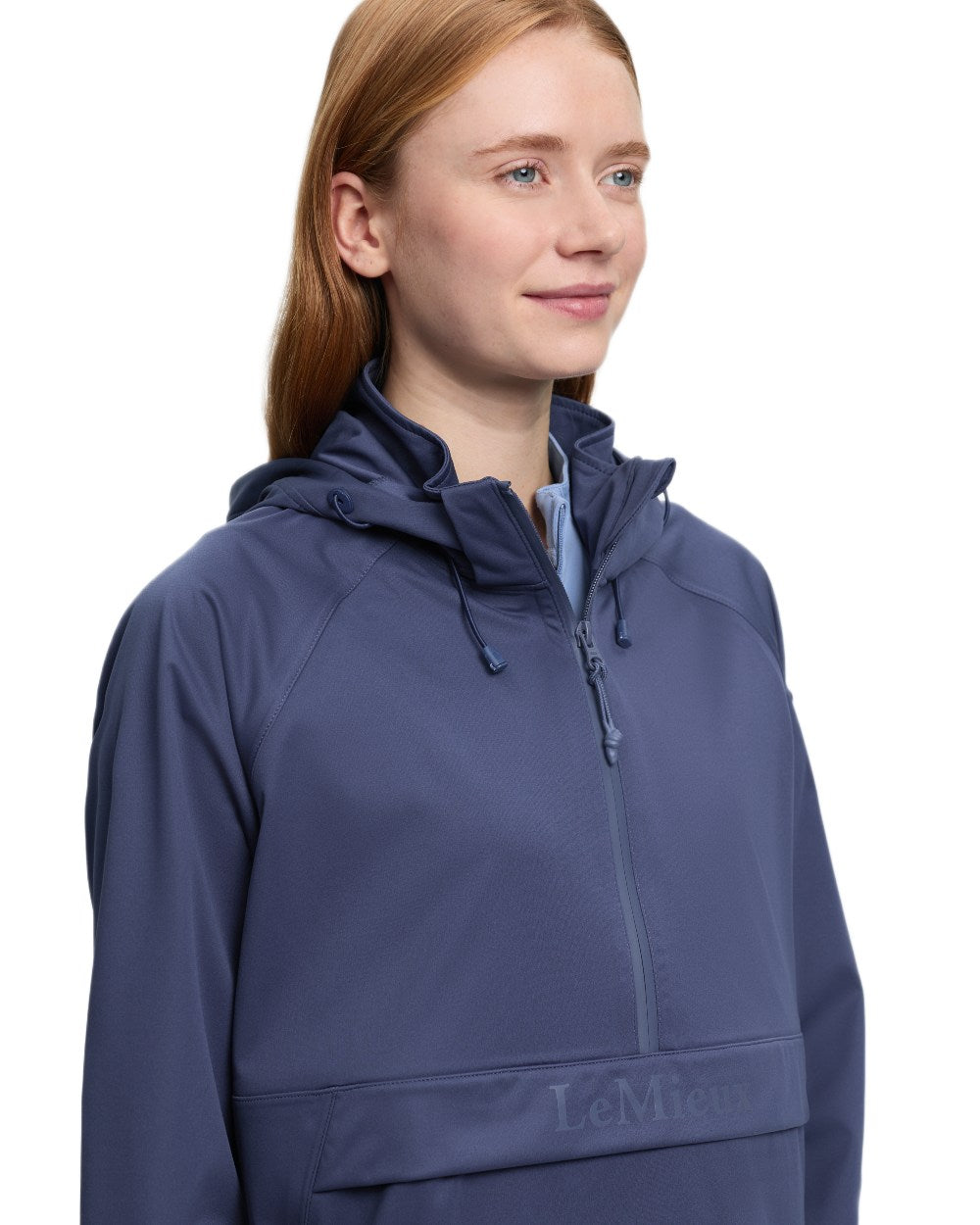 Shadow coloured LeMieux Womens Perri Half Zip Waterproof Jacket on white background