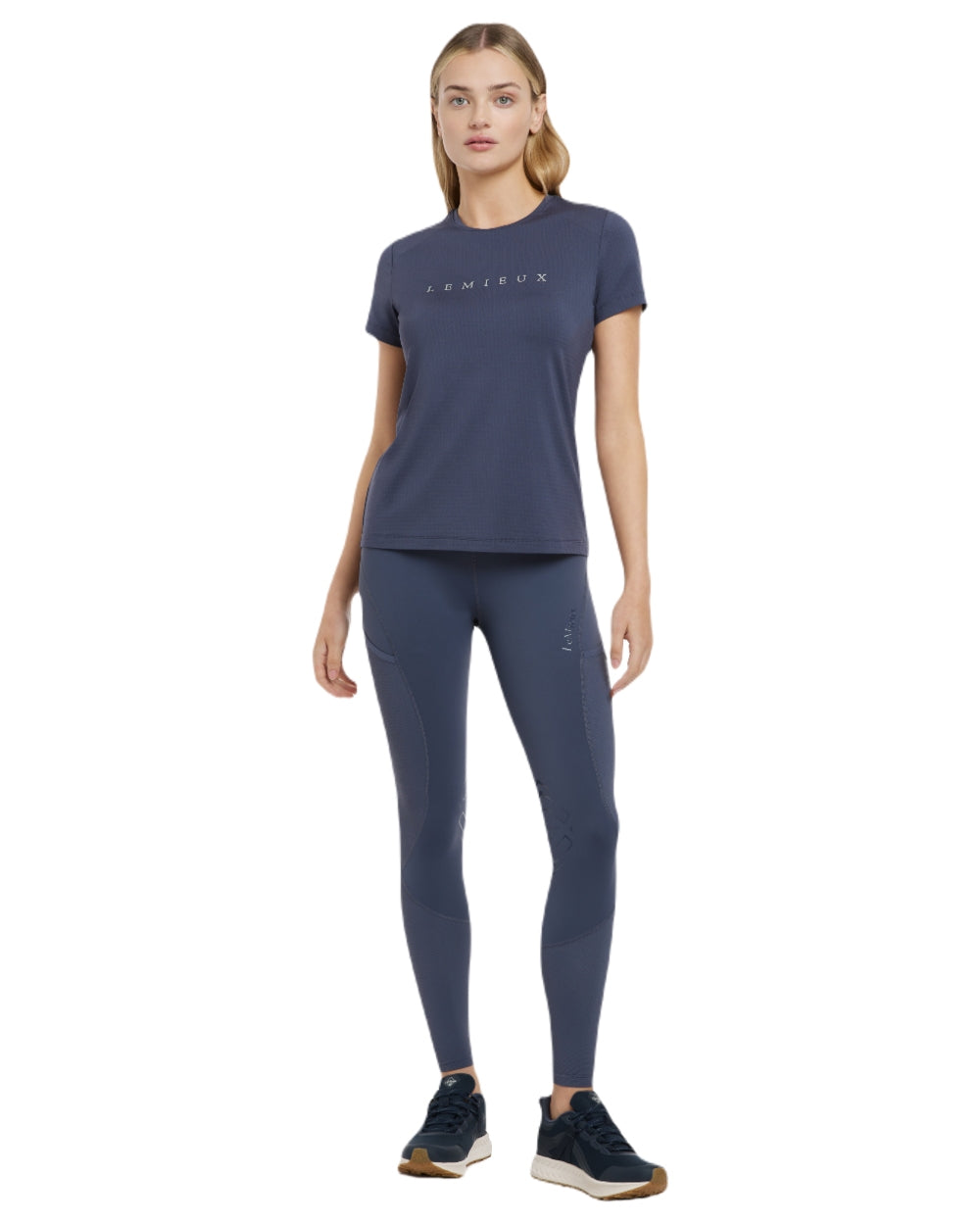 Dusk Blue coloured LeMieux Womens Sports T-Shirt on white background